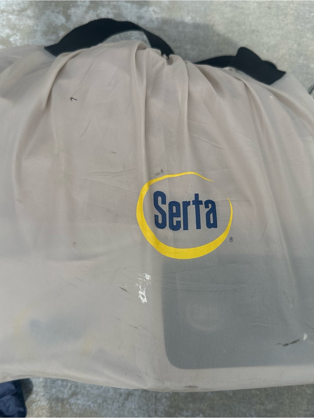 Serta Beige Travel Pillow with Carry Bag - Supportive Neck Pillow